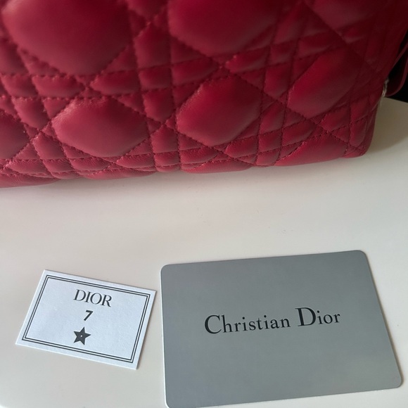 New DIOR Caro Lambskin Pouch ✨ Raspberry Lambskin - Picture 5 of 9